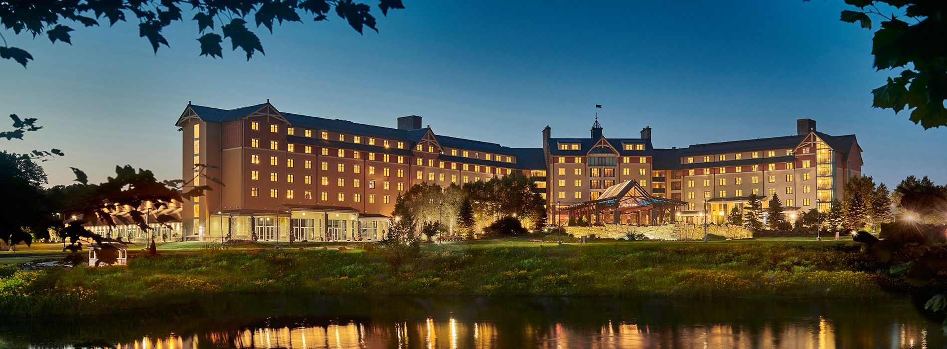 mt airy casino resort spa building nighttime